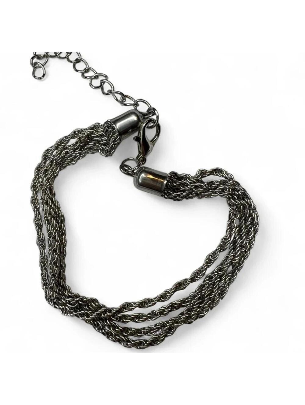 Vintage Silver Tone Layered Bracelet